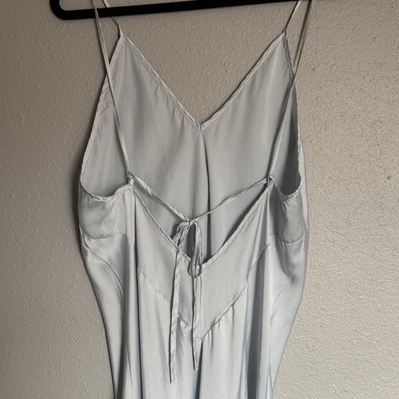 Satin Slip Maxi Dress in Pale Blue - Picture 4 of 7